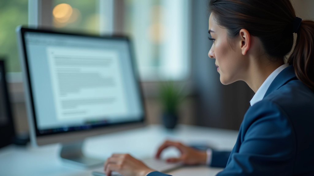 Blízký snímek čtení textu na počítačovém monitoru s viditelným typografickým renderings a jasným kontrastem